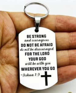 God Jesus Lord Cross Stainless Steel Keychain 