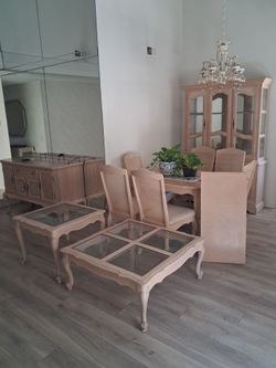 Living room/dining room set. See pictures. There's more. Everything $200