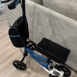 Foldable Knee Scooter Walker with Bag, 13" Wide 