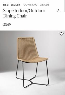 Set of 6 West Elm Slope Indoor/Outdoor Wicker Dining Chairs