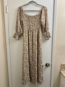 VICI Floral Maxi Dress Small Smocked Long Sleeve
