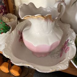 Antique Pitcher And Bowl
