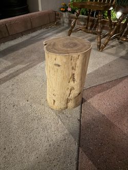 Natural Wood Tree Stump Stool Side Table