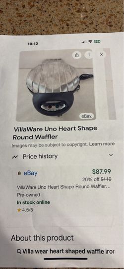 Heart shaped waffle iron