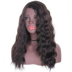 Dark Brown Side Part Wavy Lace Front Wig