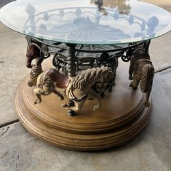 Rotating Horse Carousel Coffee Table