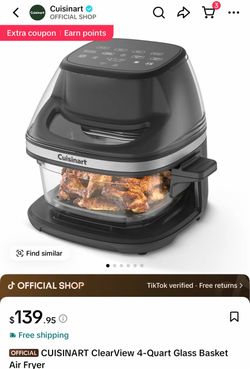 Cuisinart ClearView 4-Quart Glass Basket Air Fryer