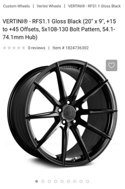 Custom Wheels. VERTINI Wheels. Gloss Black (19”x8.5”)