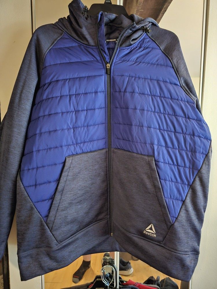 New. Men's 3XL Reebok Hooded Quilted Jacket