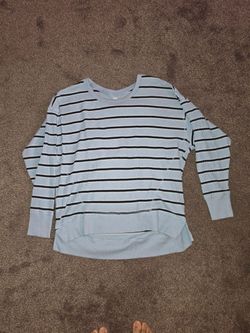 FREE SO Striped Thermal Long Sleeve Top Large