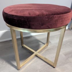 Target Kaye Ottoman - Maroon Velvet/Gold Frame Foot Stool