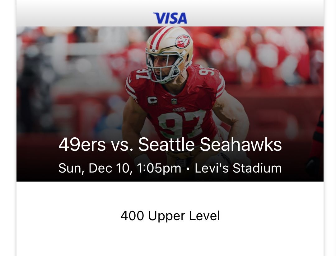 49ers vs Seahawks Tickets 12/10/23