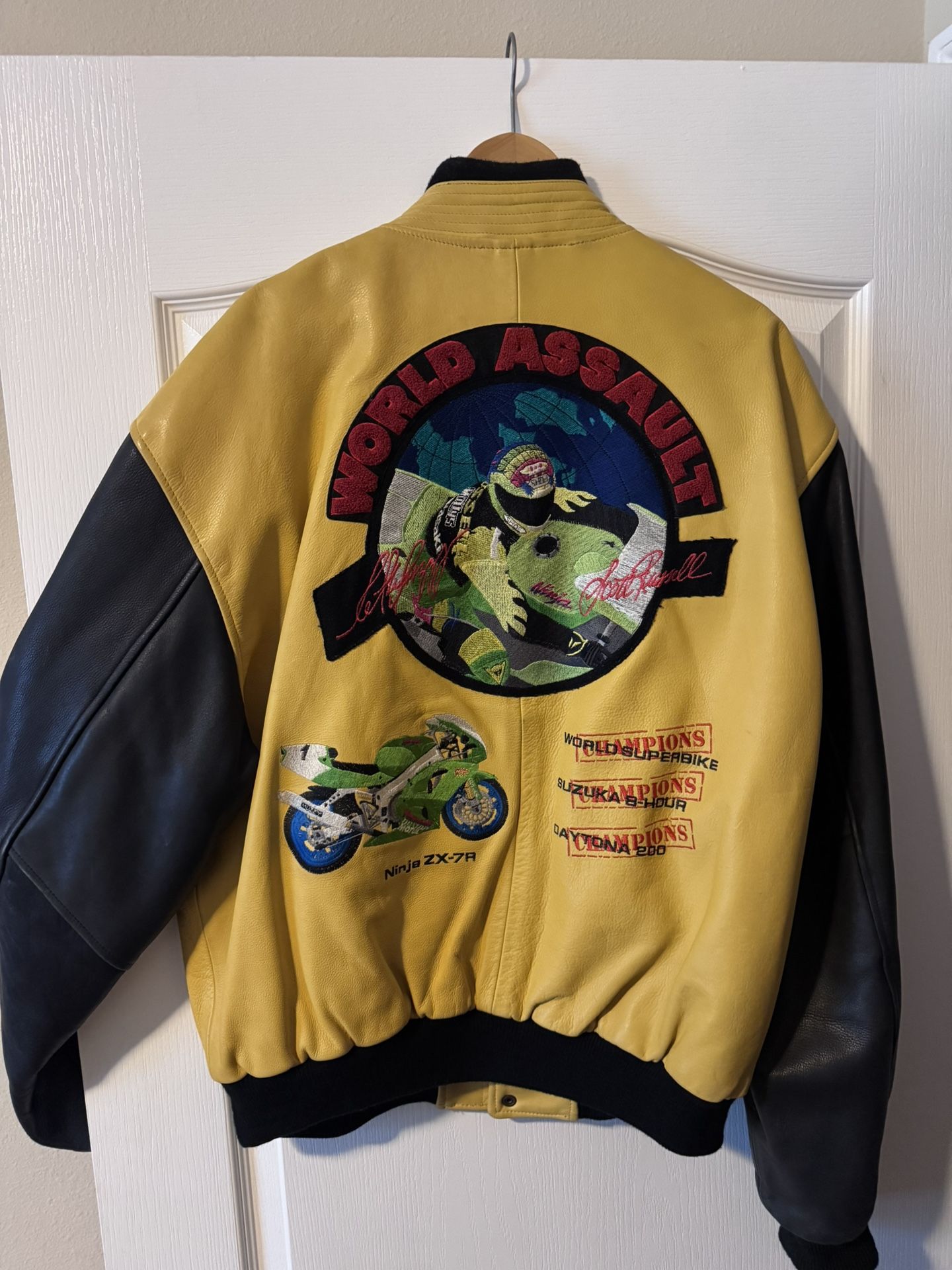 Vintage Leather Jacket Kawasaki Ninja