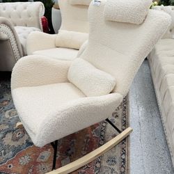 Cozy Teddy Fabric Rocking Chair – Modern Comfort Accent Chair W82010