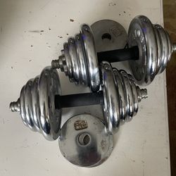 Chrome Dumbbell Set, Silver 60lb