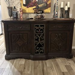 Heavy Formal Hutch And Bar 