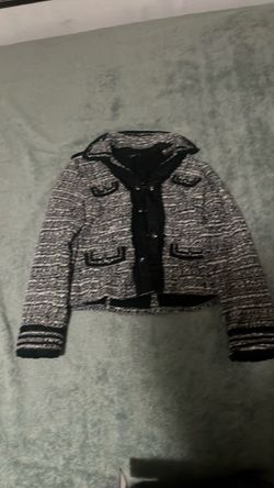 Black and White Tweed Blazer Jacket