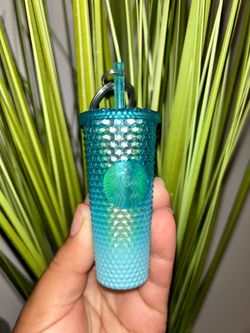 Starbucks Gradient Blue Studded Tumbler Keychain