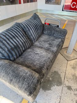 Gray Chenille Loveseat Sofa