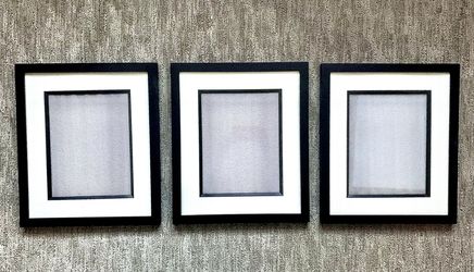 (3) Black Frames With Double Mat (Size: 16” x 14”) 