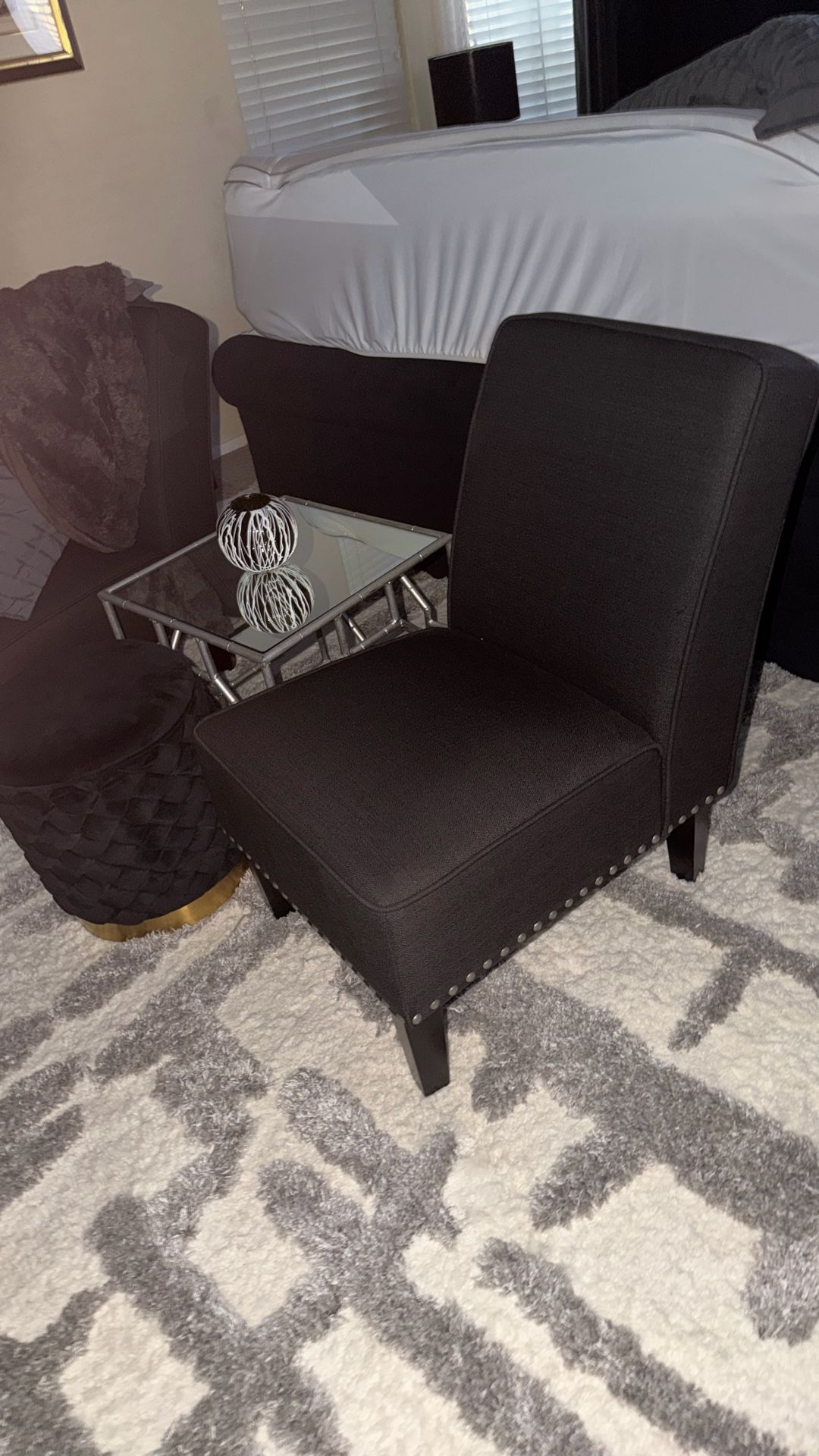 2 Black Single Sofa Lounge Chairs