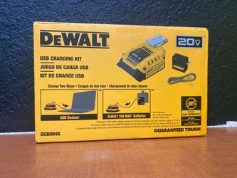 DeWalt DCB094K Battery Charging Kit Adapter AC Wall Charger USB Cable