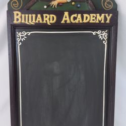 Club Saloon Billiard Academy Chalkboard Sign Vintage Style Bar Pub Wall Decor