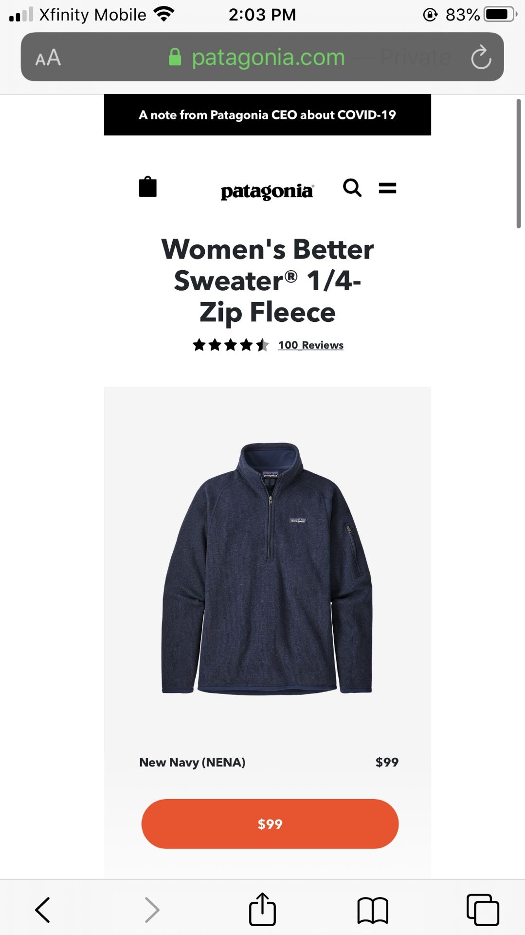 💙Patagonia Women's Better Sweater 1/4-Zip Fleece💙
