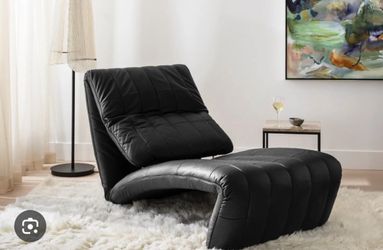 Leather black sofa chair