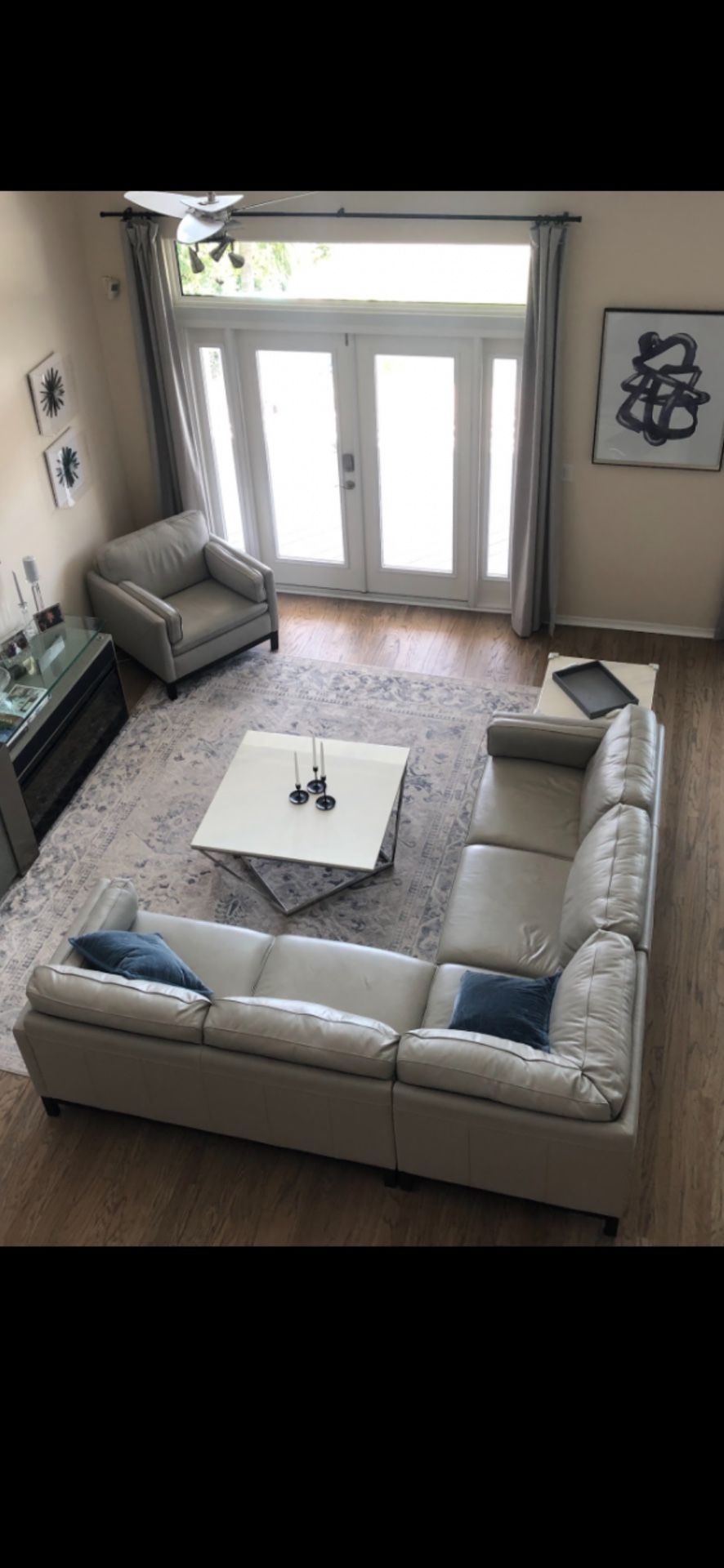 Living Room Furniture Leather Couch Sectional  