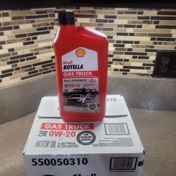 Shell Rotella Gas Truck Full Synthetic Motor Oil 0W-20 1 Quart Case