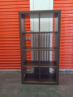 Dark Brown 8-Cube Storage Bookshelf