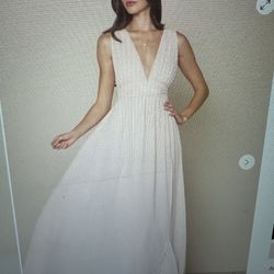 Beige/peach Dress. Wedding Guest 