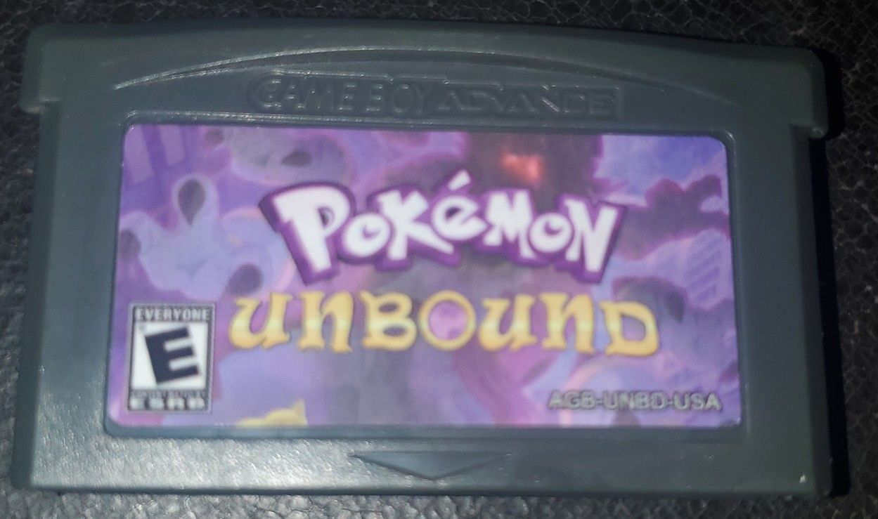 Pokemon Unbound GBA Rom Hack Video Game Cartridge GameBoy Advance