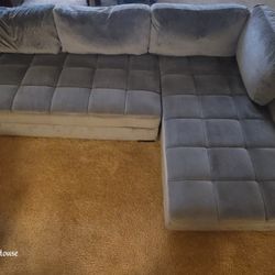  Blue Fabric Sectional 