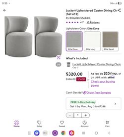 Set of 4 Lucket dining chairs