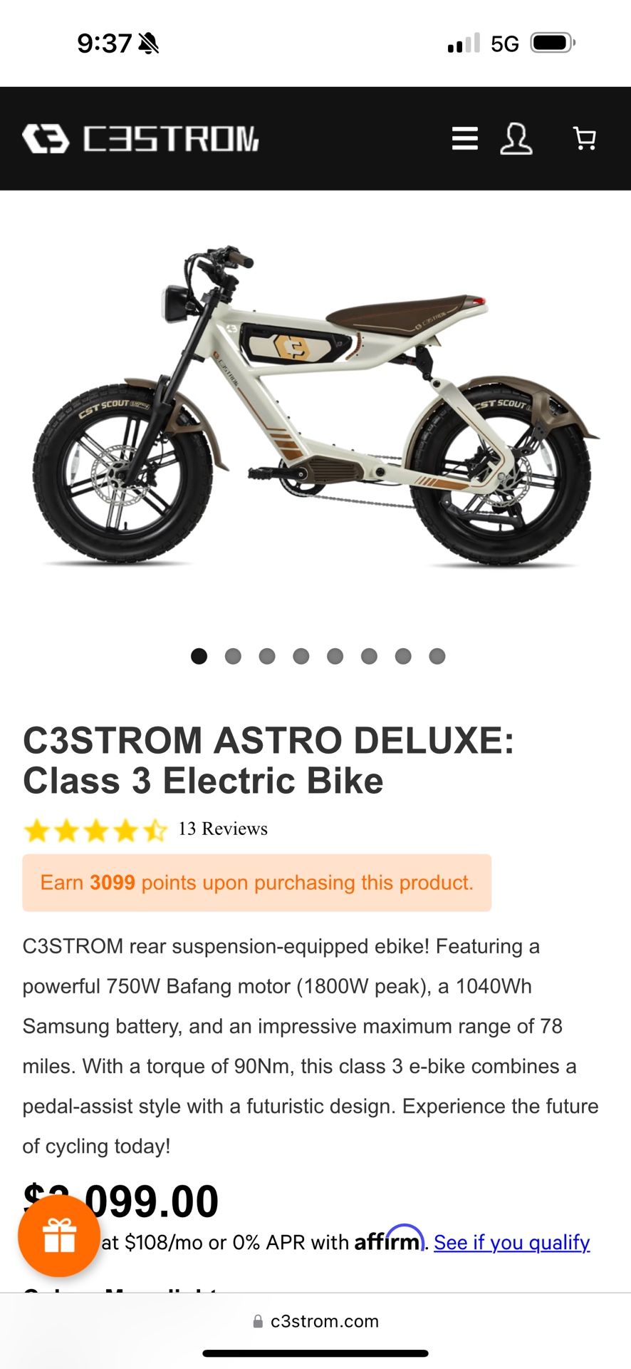 C3STROM ASTRO DELUXE: Class Electric Bike