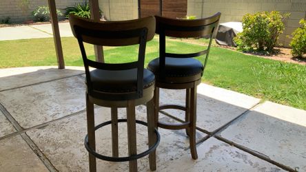 Bar stools, seat brown color, high 43”X29”X16”