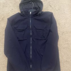 Dark Blue North Face Trench Coat