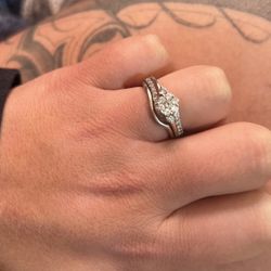 10 K White Gold Real Diamonds 