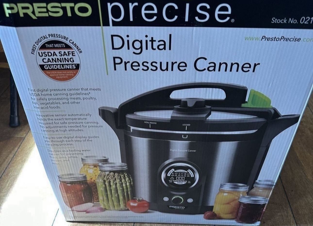 Presto 12 Qt Black Stainless Steel Digital Pressure Canner Cooler Electric