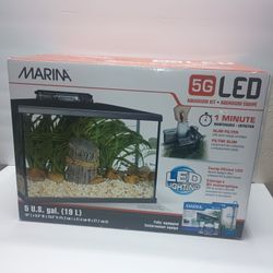 Marina 5 Gallons Led  Aquarium Fish Tank Kit  Brand New 