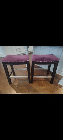 The Silver Orchid Rosar Velvet Espresso Counter Chair  Originally $300 from Bed, Bath and Beyond