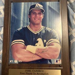 Jose Canseco Autographed Plaque