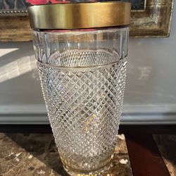 Bohemian Gilded cut  Crystal Vase also known as Czech Crystal