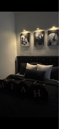 Black bling full bed frame