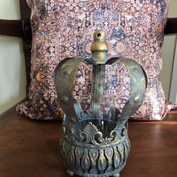 2 Crown Shaped Metal Candle Holders 