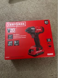 CRAFTSMAN 20V MAX Impact Driver Kit, 1/4 Inch, 2,800 RPM, LED Work light, Battery and Charger Included (CMCF800C1)