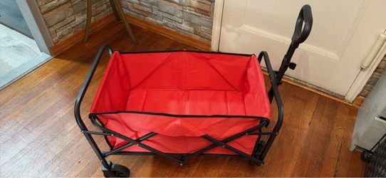 Red foldable utility wagon