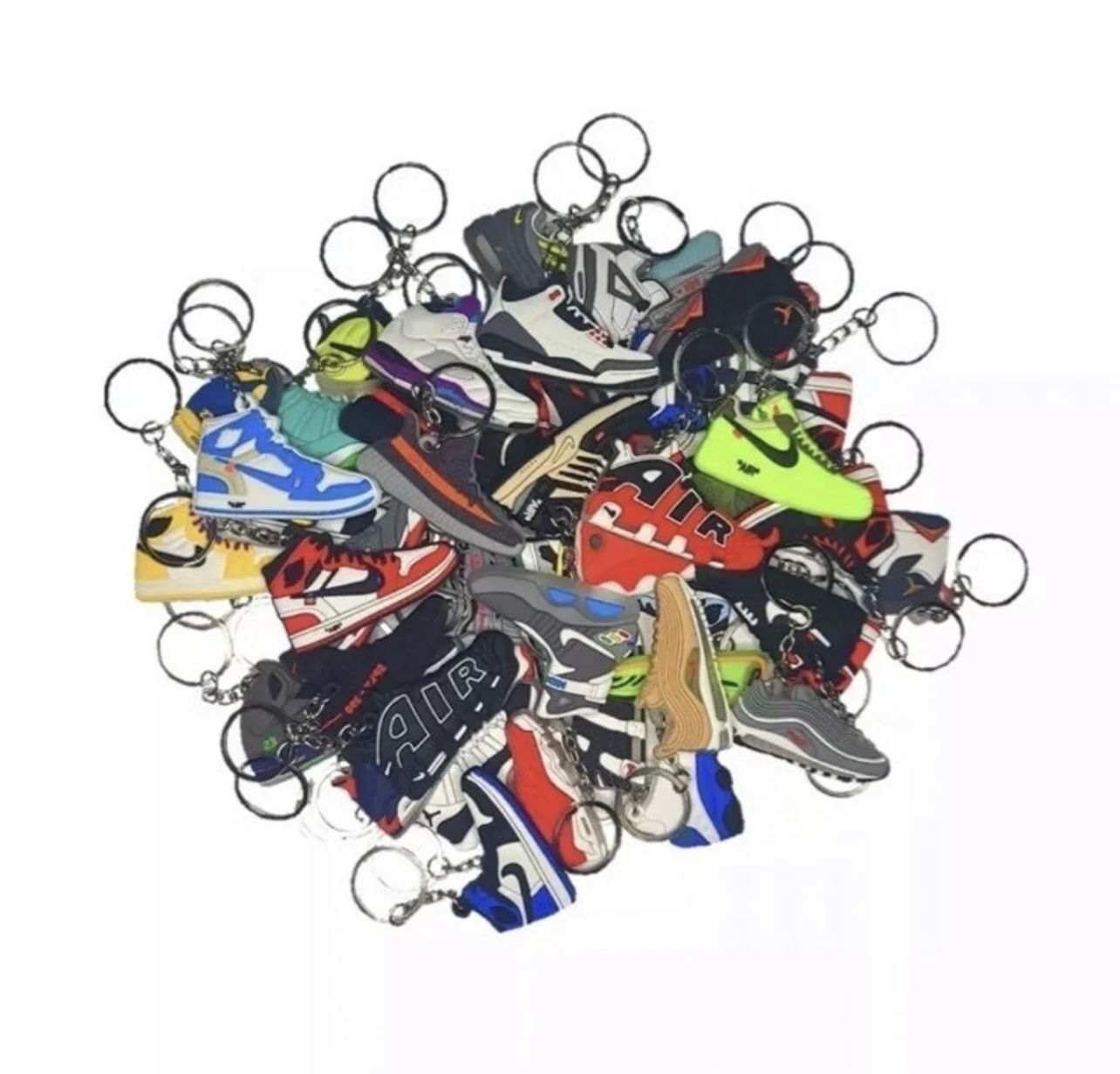 30pk 2D Nike, Keychains RANDOM (30Pack) RETRO NIKE 2D KEYChAIN COLLECTION outlet ITEM!!